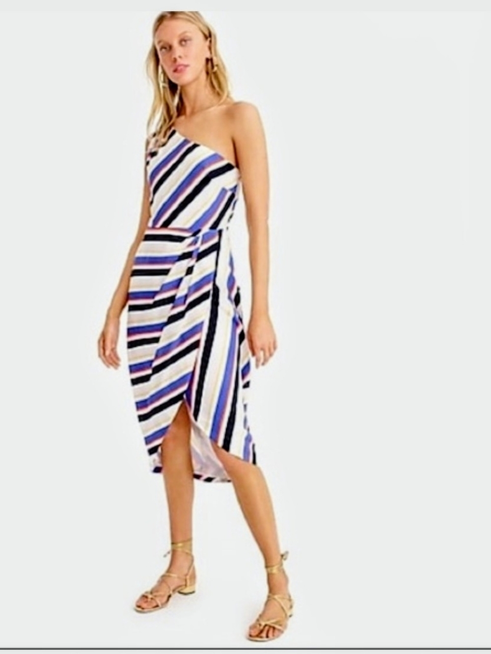 J.Crew Silk One- Shoulder Tulip Dress 10 NWT